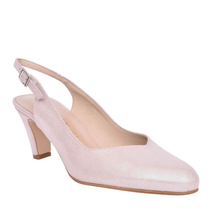 Ladies ZANY | Ladies 558 Low Heel Sling Back Shoe In Pink