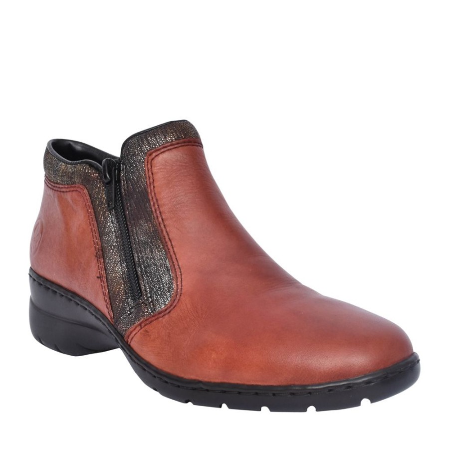 Ladies RIEKER | Ladies L4382 Ankle Boot In Rust