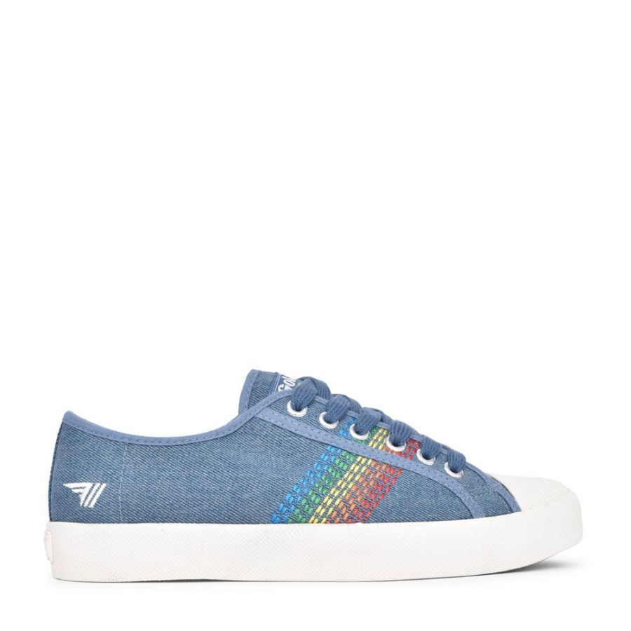 Ladies GOLA | Ladies Coaster Rainbow Stitch Clb327 Trainer In Denim