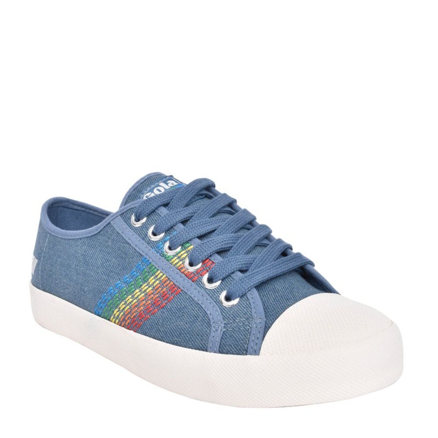 Ladies GOLA | Ladies Coaster Rainbow Stitch Clb327 Trainer In Denim