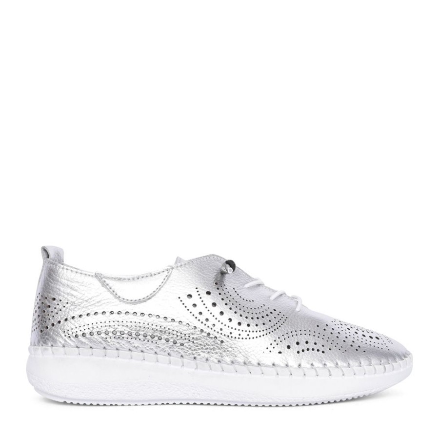 Ladies LOTUS | Ladies Uls327 Katya Slip-On Traner In Silver