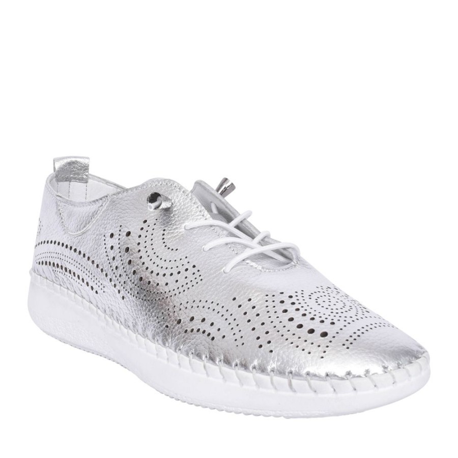 Ladies LOTUS | Ladies Uls327 Katya Slip-On Traner In Silver