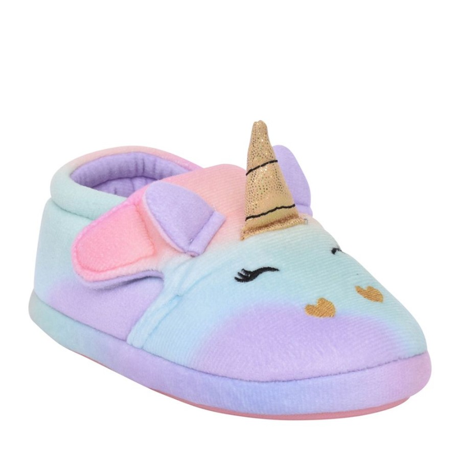 Girls CLARKS | Girls Fluffy Snug K Multicolour Slipper In Kids F Fit