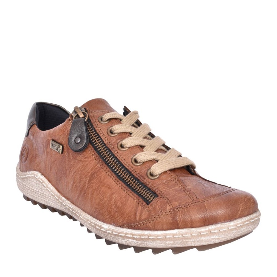 Ladies REMONTE | Ladies R1402 Tex Laced Trainer In Brown