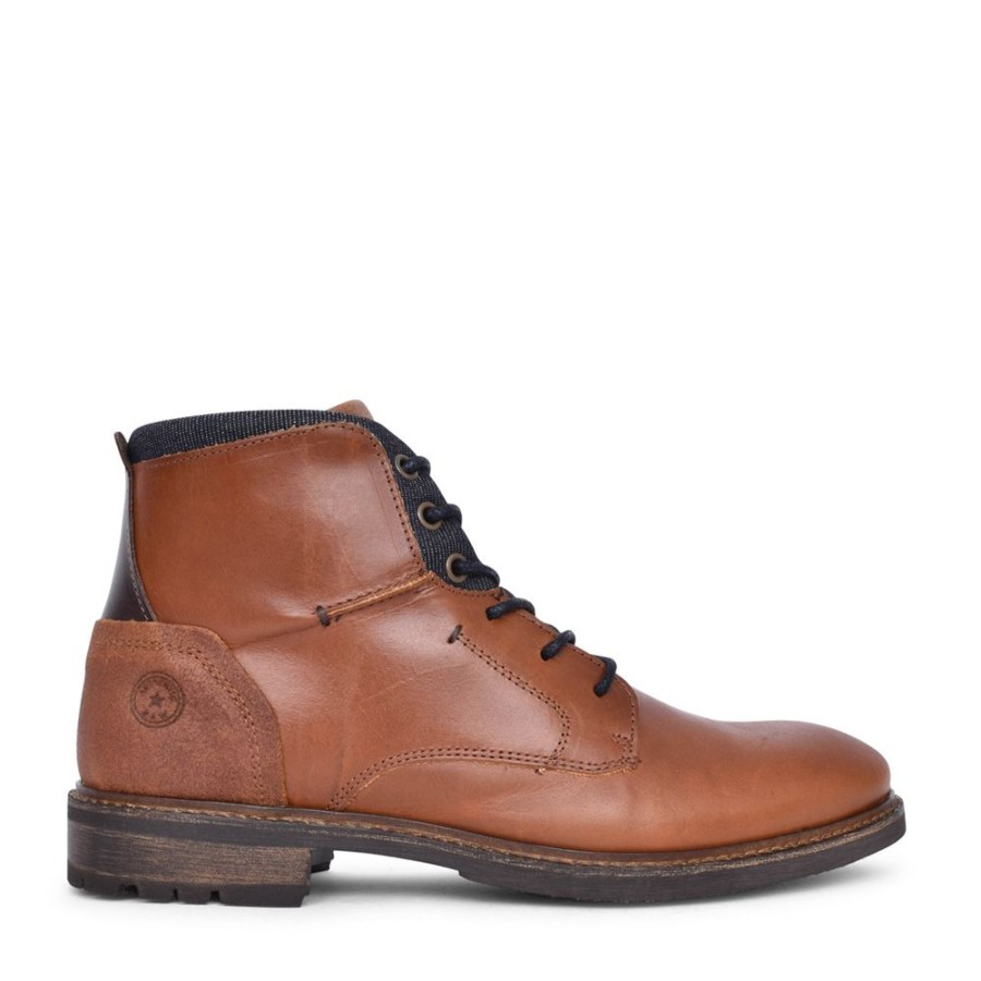 Mens ESCAPE | Mens Safecracker Laced Ankle Boot In Tan