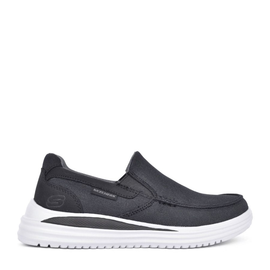 Mens SKECHERS | Mens 204785 Suttner Slip-On Trainer In Black