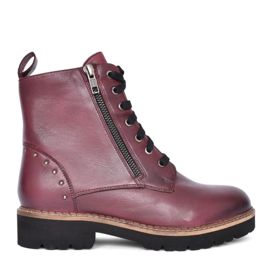 Ladies LOTUS | Ladies Braxton Ulb338 Laced Ankle Boot In Red