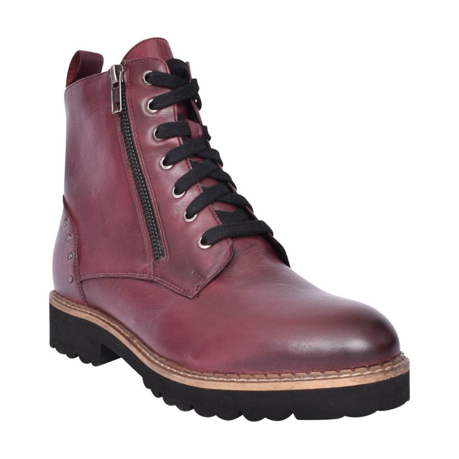 Ladies LOTUS | Ladies Braxton Ulb338 Laced Ankle Boot In Red