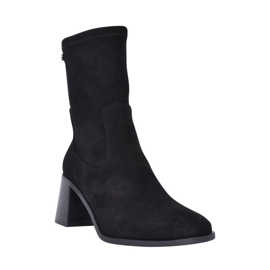 Ladies XTI | Ladies 140485 Block Heel Calf Boot In Black