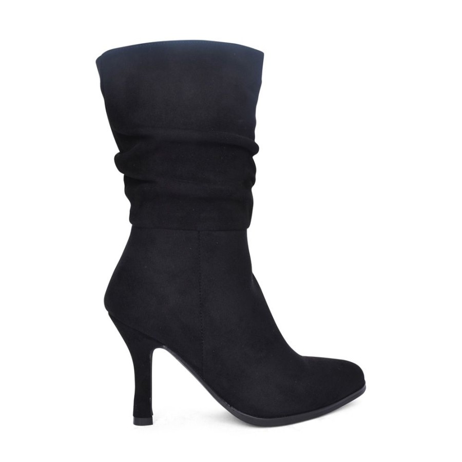 Ladies MILLIE & CO | Ladies B918760 Medium Heel Calf Boot In Black