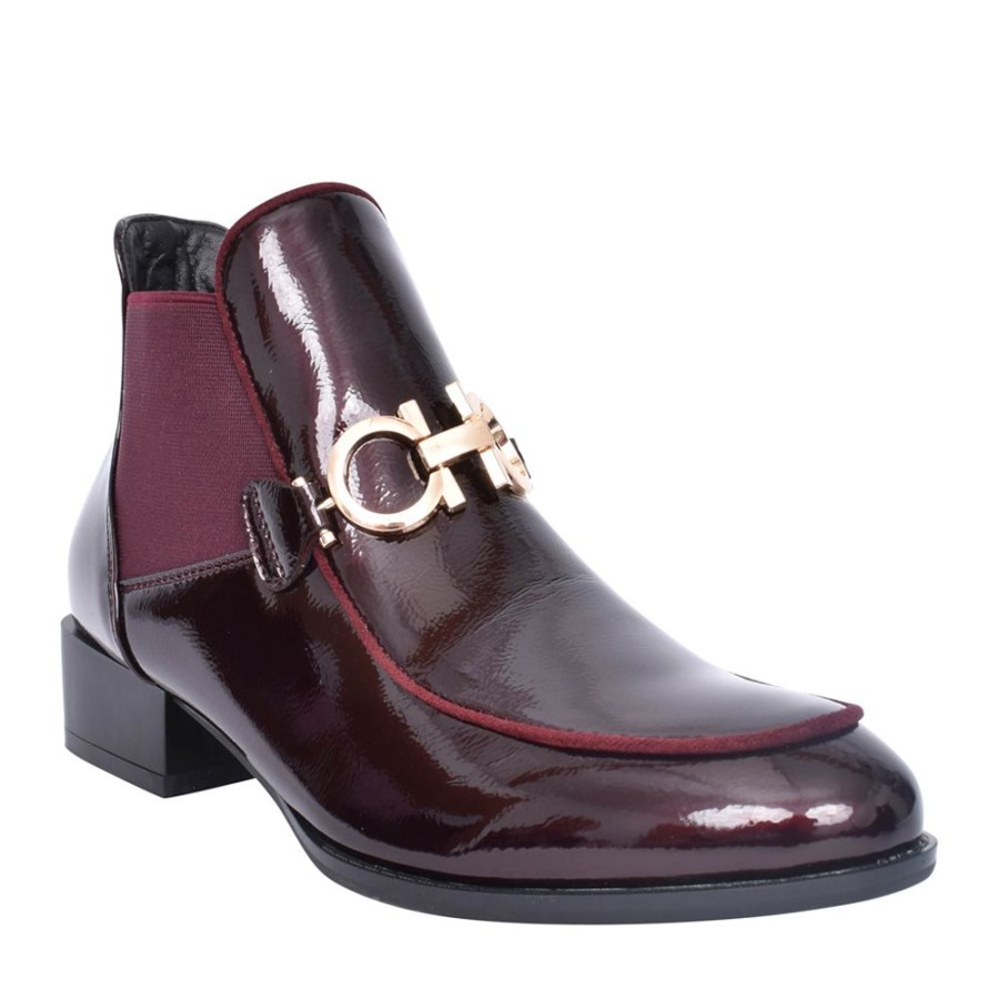 Ladies PATRIZIO COMO | Ladies Aubonne Low Heel Ankle Boot In Wine