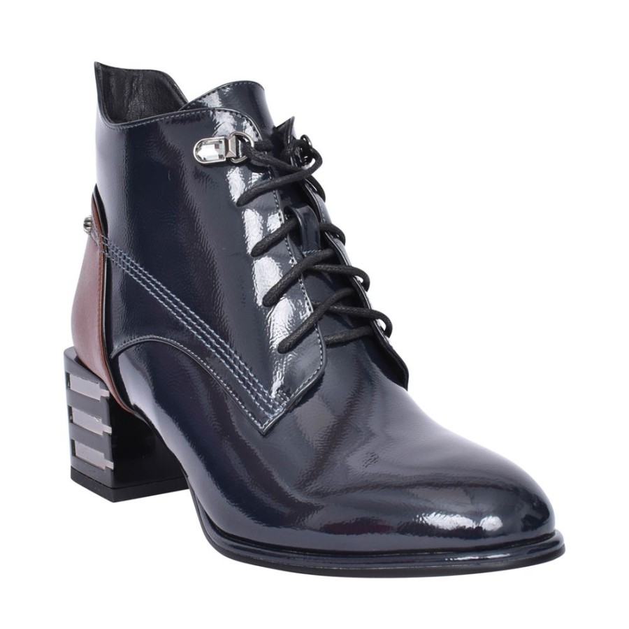 Ladies REDZ | Ladies H1002 Block Heel Ankle Boot In Navy