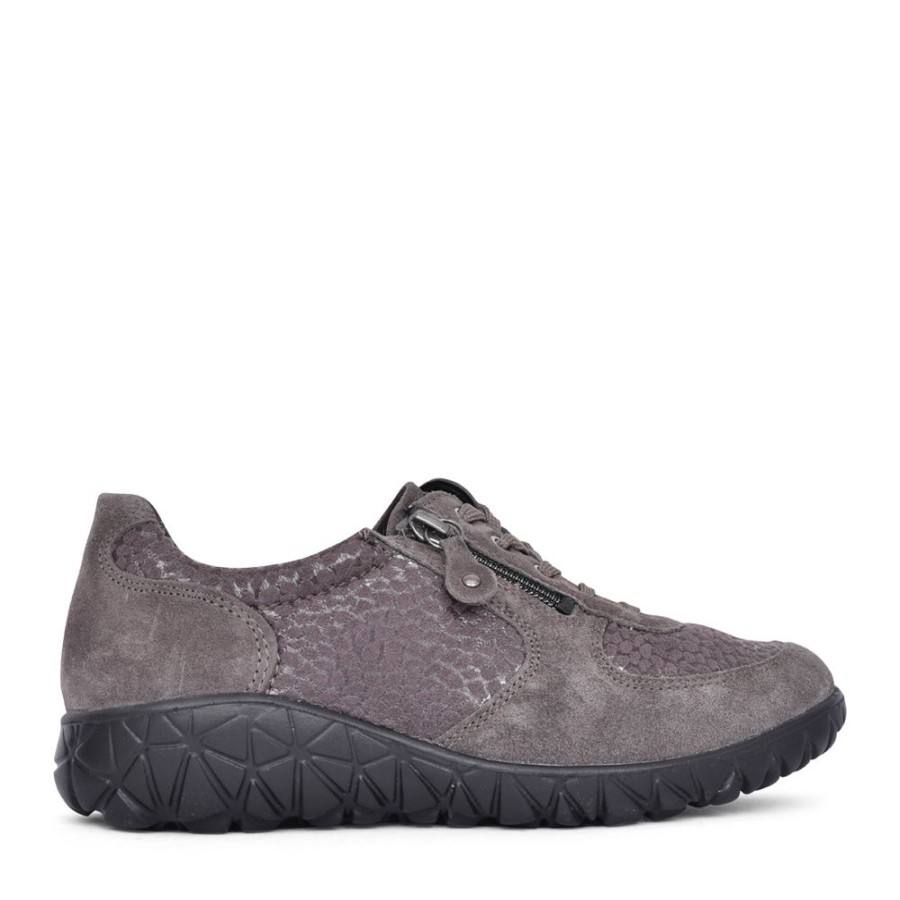 Ladies WALDLAUFER | Ladies H89001 Havy Laced Trainer In Grey