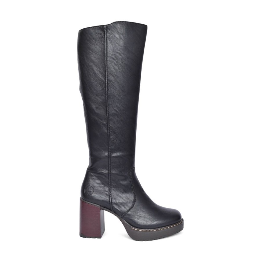 Ladies RIEKER | Ladies Y4190 Long Leg Boot In Black