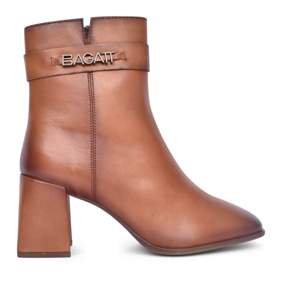 Ladies BAGATT | Ladies Crema Abt34 Ankle Boot In Cognac