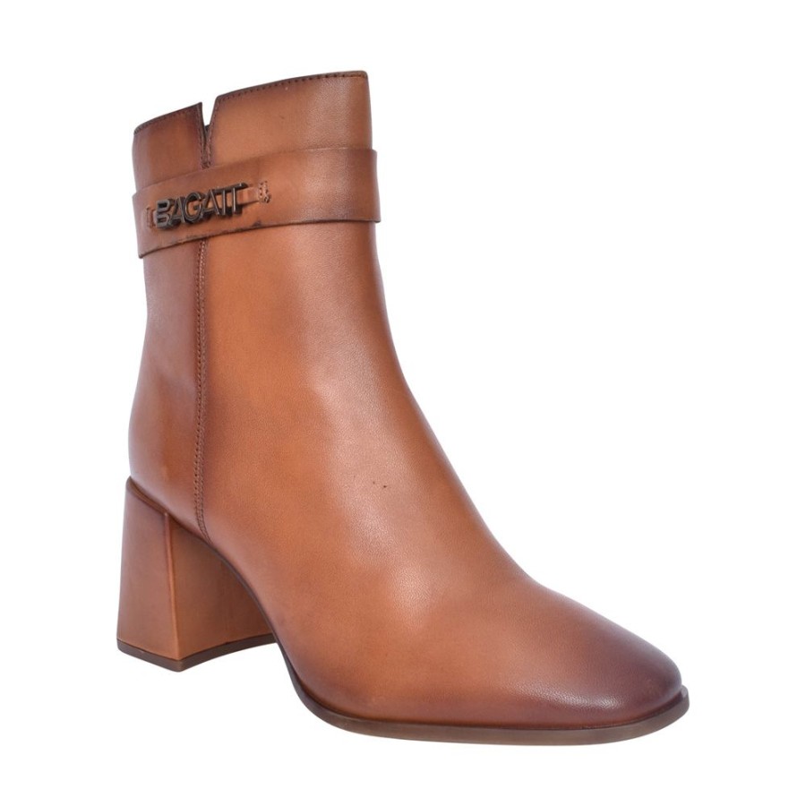 Ladies BAGATT | Ladies Crema Abt34 Ankle Boot In Cognac