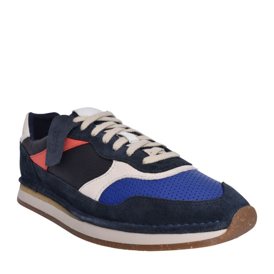 Mens CLARKS | Mens Craftrun Tor Suede G-Fit Trainer In Navy