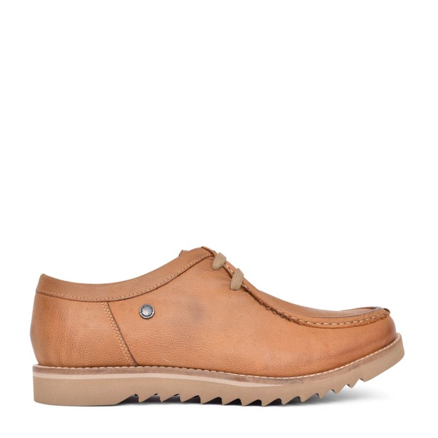 Mens BASE LONDON | Mens Becker Laced Shoe In Tan