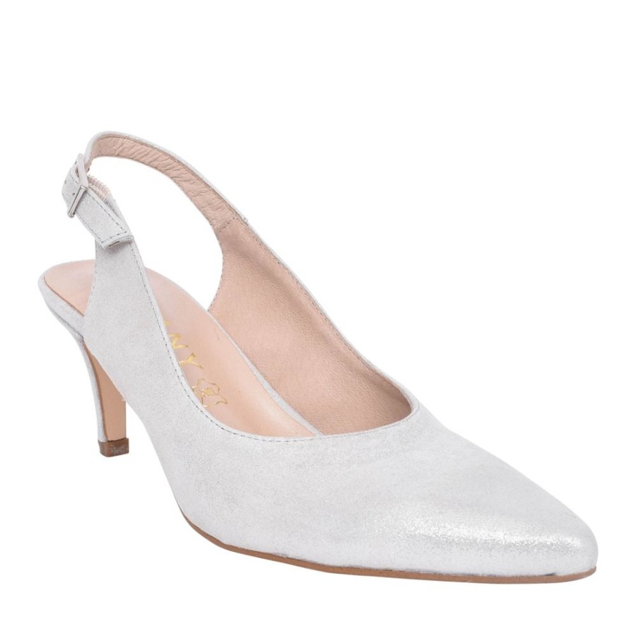 Ladies ZANY | Ladies Rp0013 Low Heel Sling Back In Grey