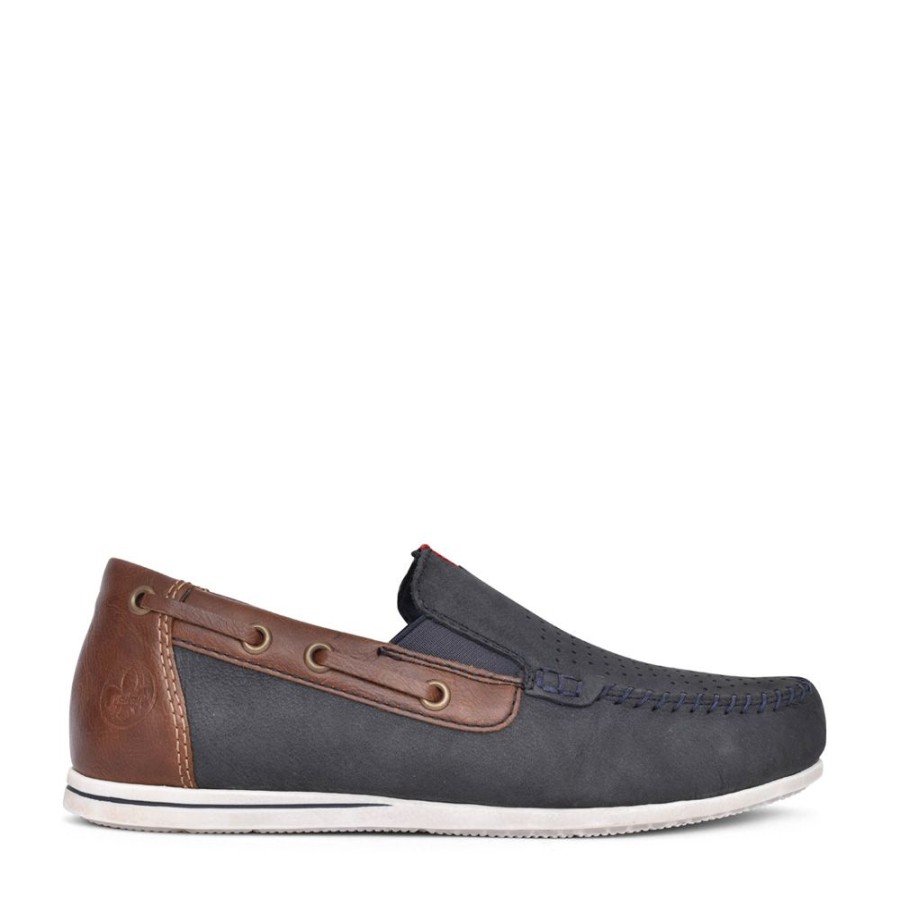 Mens RIEKER | Men'S 9756 Slip On Shoe In Navy