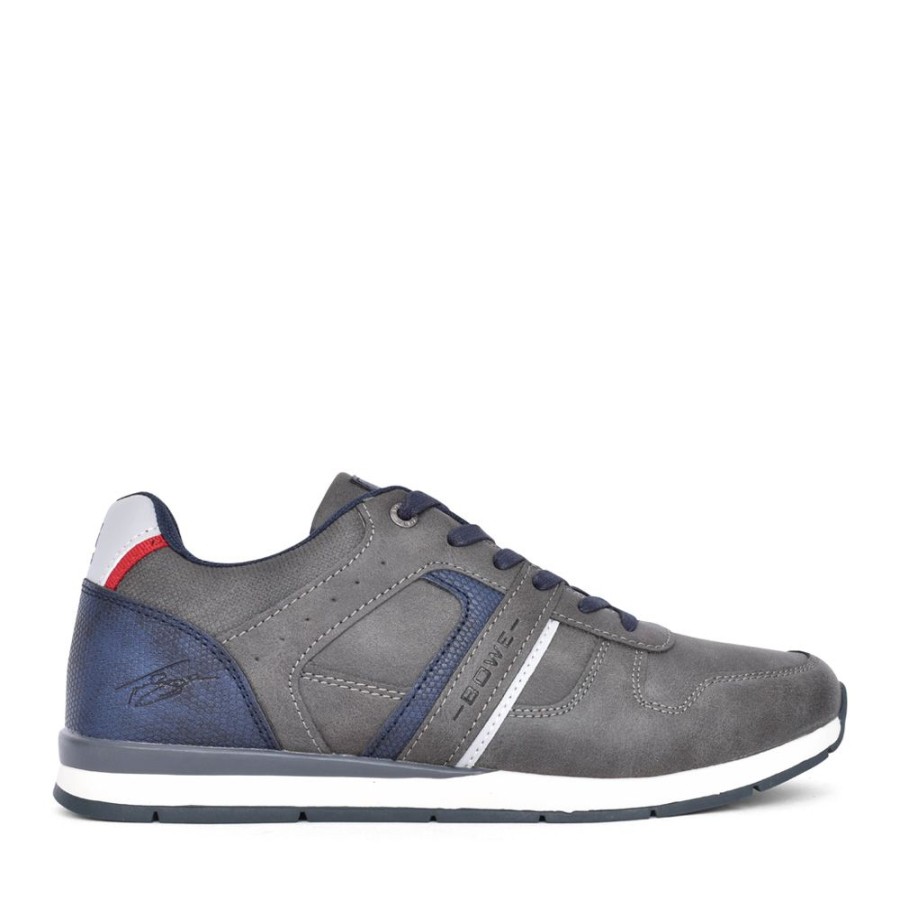 Mens BOWE CONCEPT | Mens Eighteen Laced Trainer In Grey