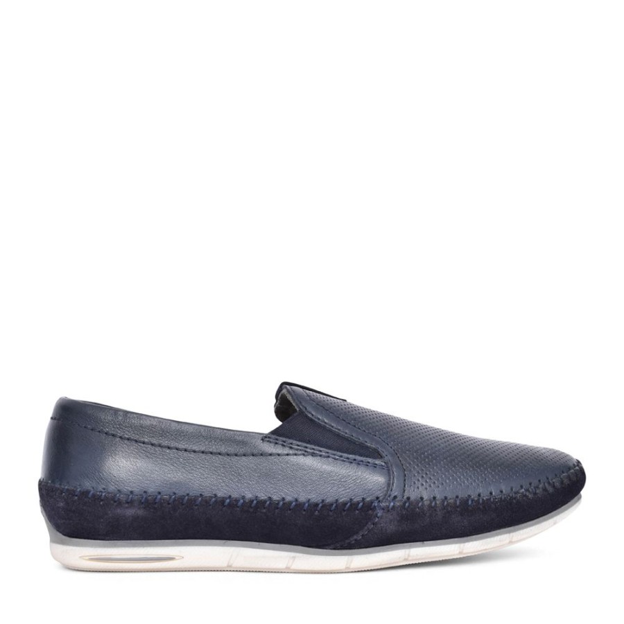 Mens BUGATTI | Mens A2X6E Chesley Slip-On Shoe In Navy