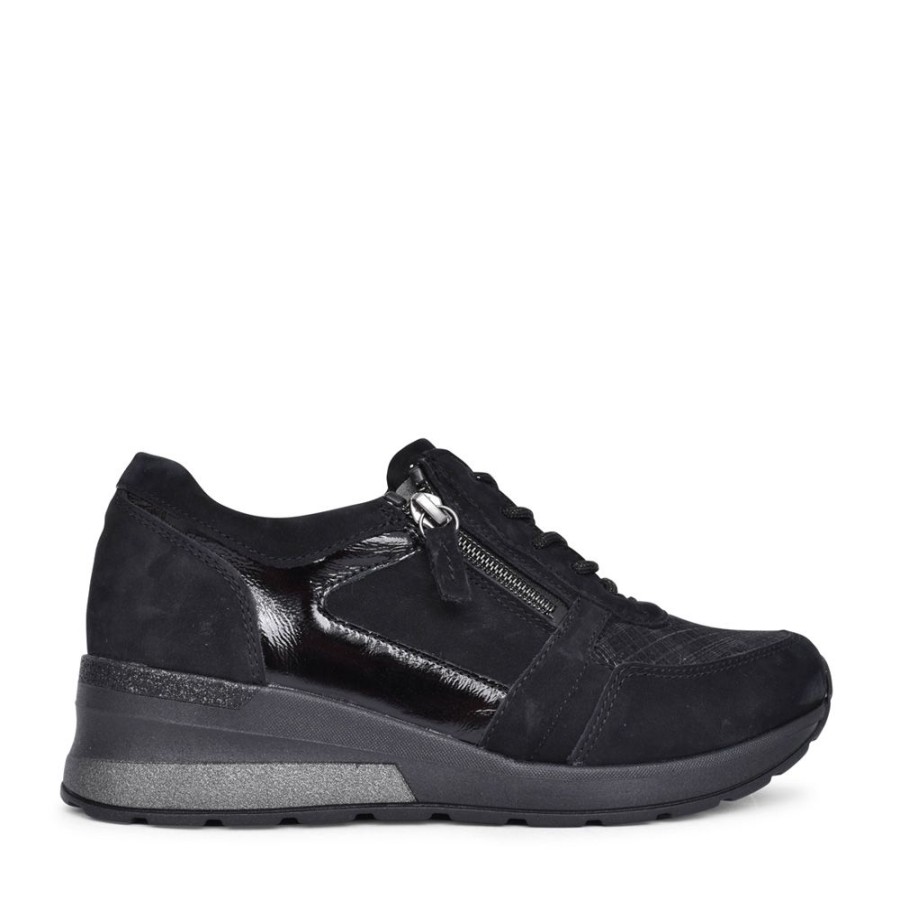 Ladies WALDLAUFER | Ladies 939H01 H-Clara Laced Trainer In Black