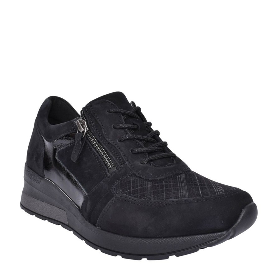 Ladies WALDLAUFER | Ladies 939H01 H-Clara Laced Trainer In Black