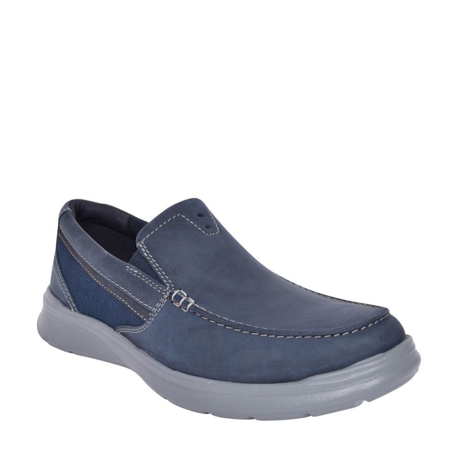 Mens CLARKS | Cotrell Easy Leather G Fit Slip On Shoe For Men In Navy