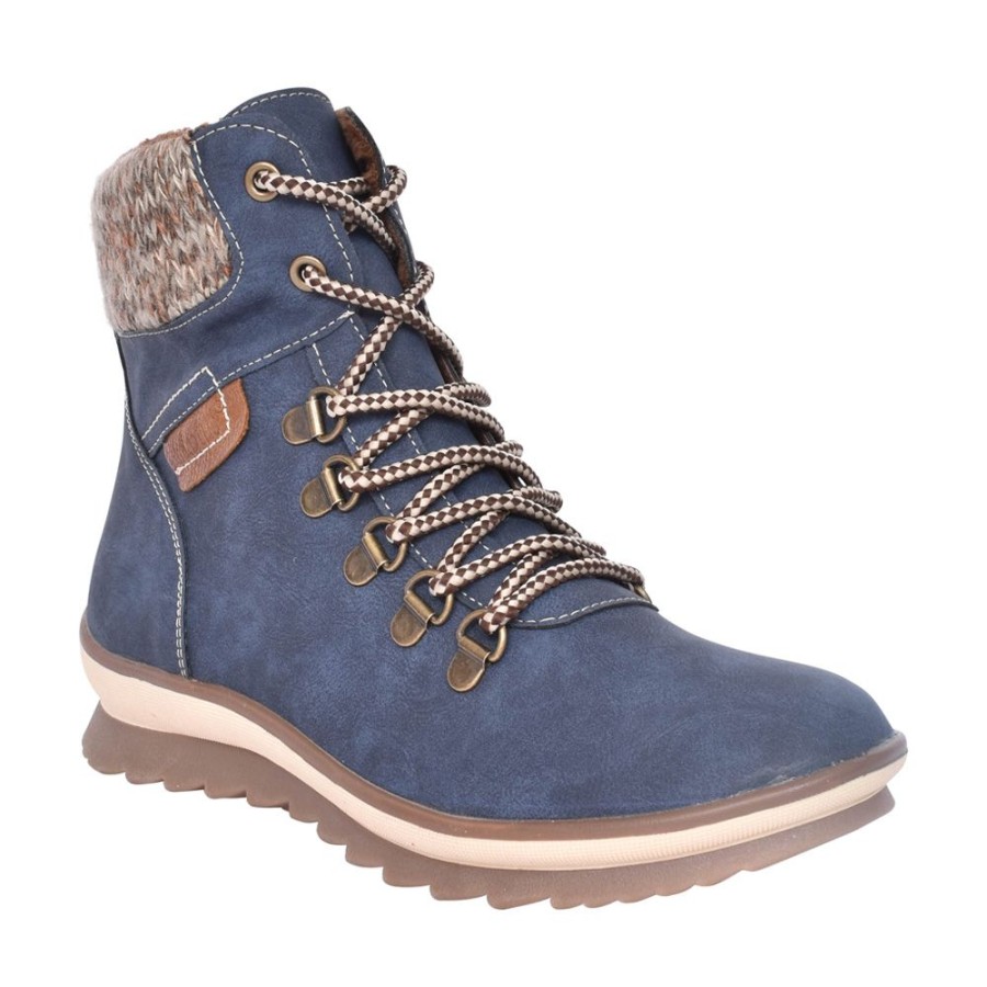 Ladies LOTUS | Ladies Libby Ulb349 Laced Ankle Boot In Blue