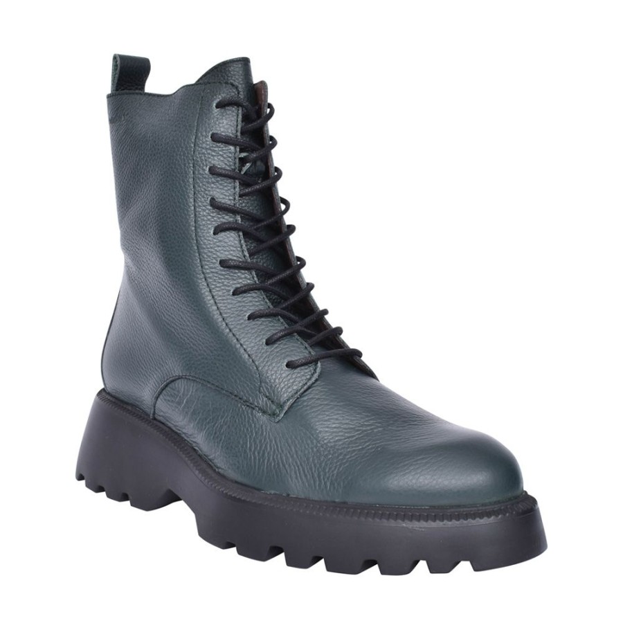 Ladies WONDERS | Ladies C-7205 Laced Calf Boot In Green