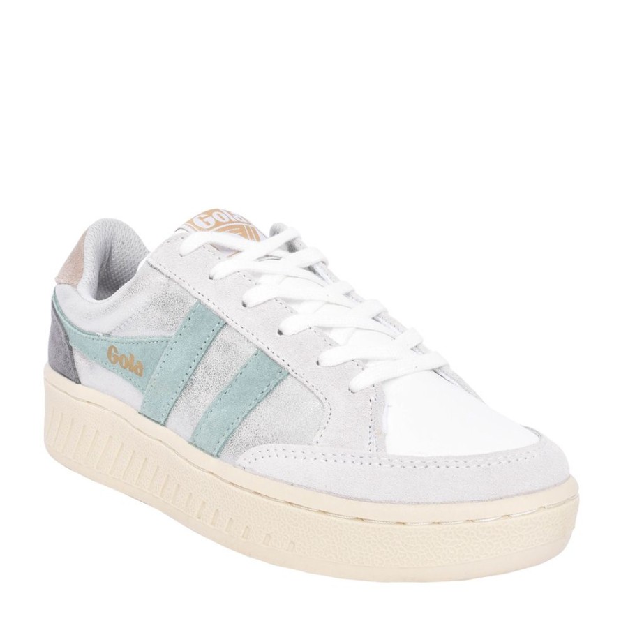 Ladies GOLA | Ladies Superslam Clb334 Laced Trainer In Silver