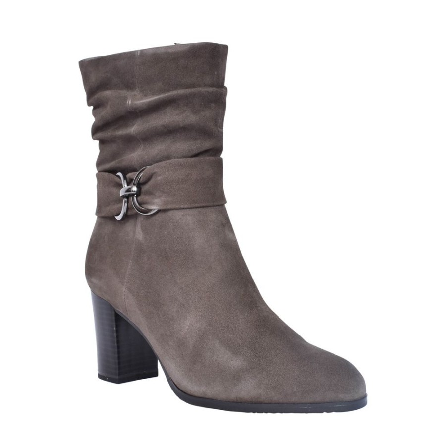 Ladies CAPRICE | Ladies 9-25328 Medium Heel Calf Boot In Stone