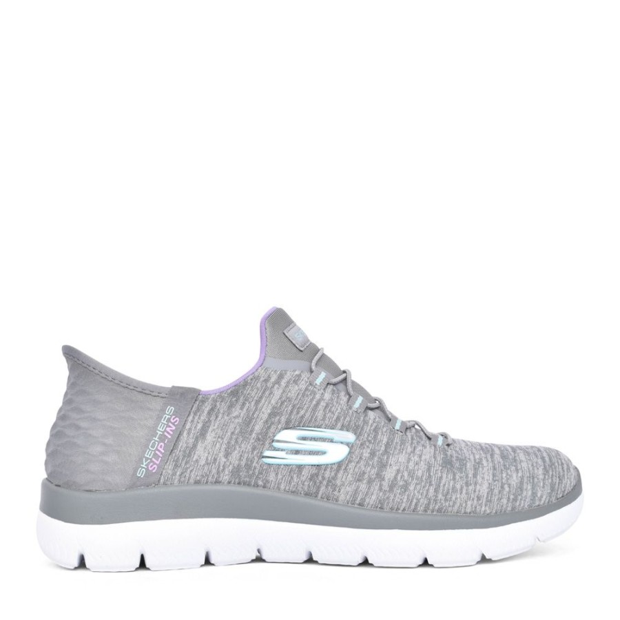 Ladies SKECHERS | Ladies 149937 Dazzling Haze Slip-On Trainer In Grey