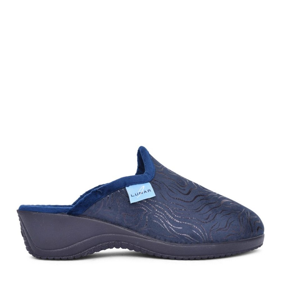 Ladies LUNAR | Ladies Darlene Kla207 Mule Slipper In Navy