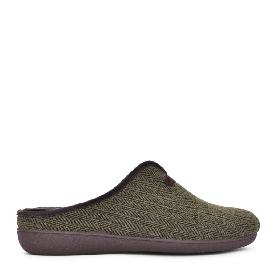 Mens LOTUS | Mens Albert Mule Slipper In Khaki