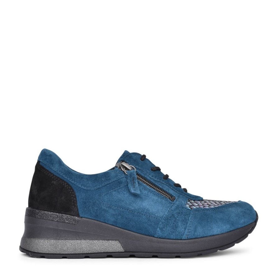 Ladies WALDLAUFER | Ladies 939H01 H-Clara Laced Trainer In Blue