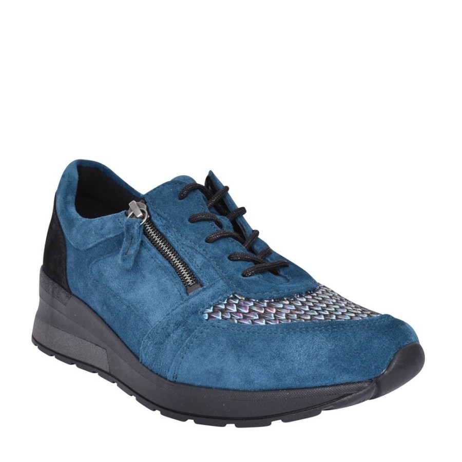 Ladies WALDLAUFER | Ladies 939H01 H-Clara Laced Trainer In Blue