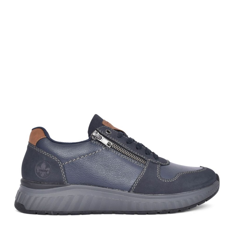 Mens RIEKER | Mens B0613 Laced Trainer In Navy