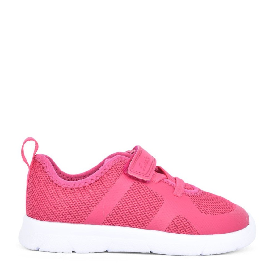 Girls CLARKS | Girls Toddler Ath Flux Raspberry Textile Trainer In Kids G Fit