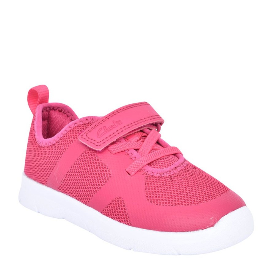 Girls CLARKS | Girls Toddler Ath Flux Raspberry Textile Trainer In Kids G Fit