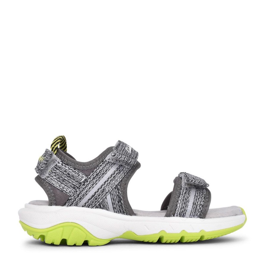 Boys CLARKS | Boys Expo Sea Grey Combi Textile Sandal In Kids G Fit