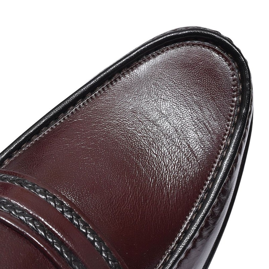 Mens LOAKE | Rome Leather Moccasin For Men In Red