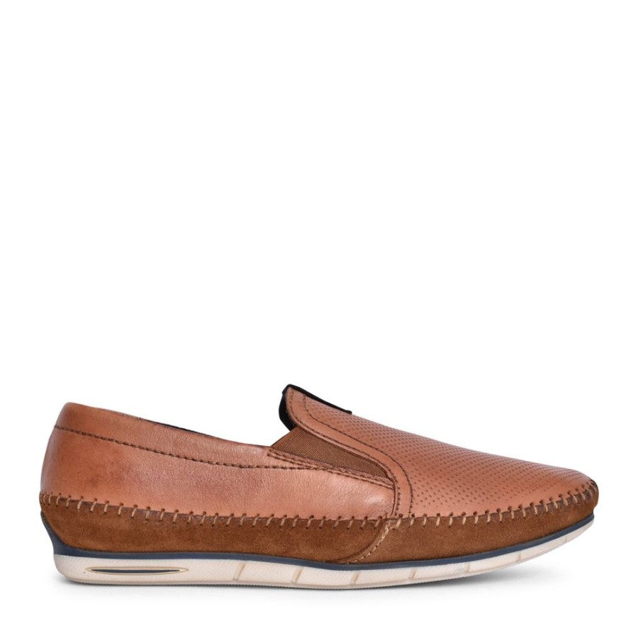 Mens BUGATTI | Mens A2X6E Chesley Slip-On Shoe In Tan