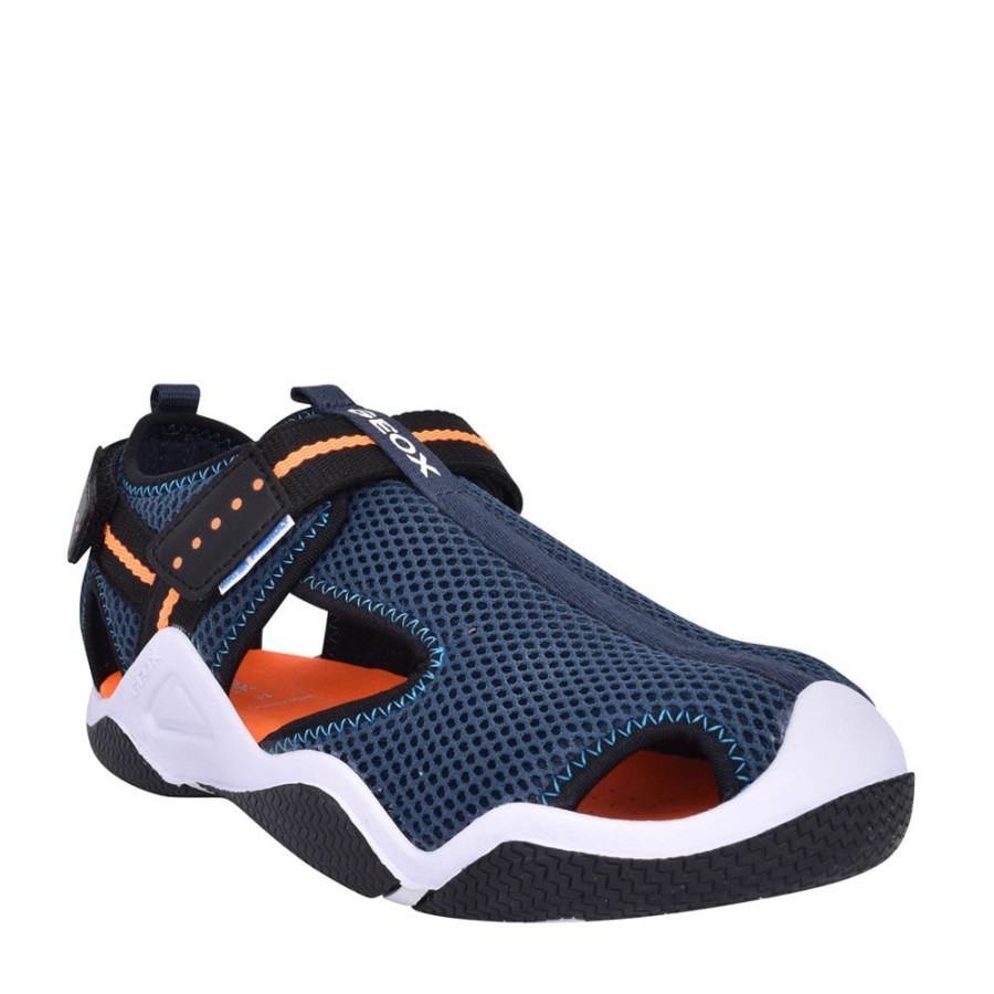 Boys GEOX | Boys J1530A Wader Cut Out Shoe In Navy