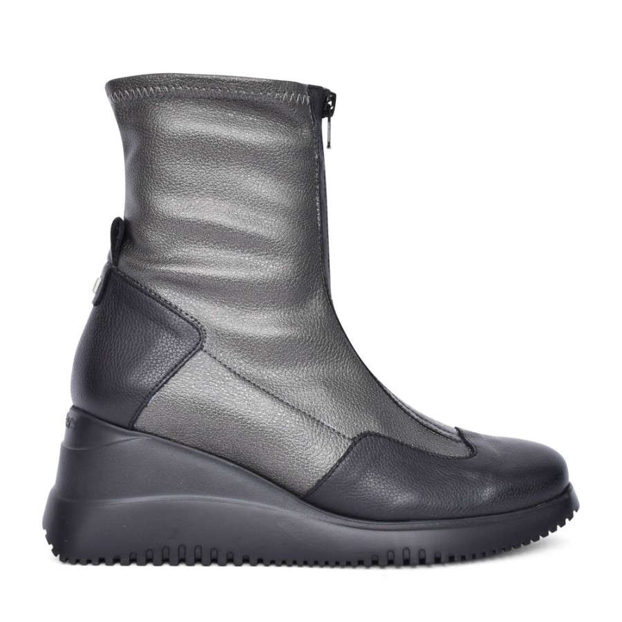 Ladies WONDERS | Ladies G-6614 Zip Boot In Black