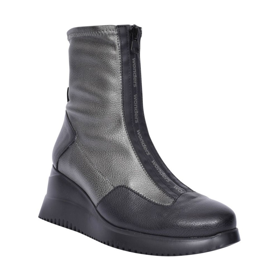 Ladies WONDERS | Ladies G-6614 Zip Boot In Black