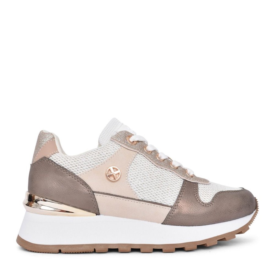 Ladies XTI | Ladies 141778 Wedge Trainer In Beige