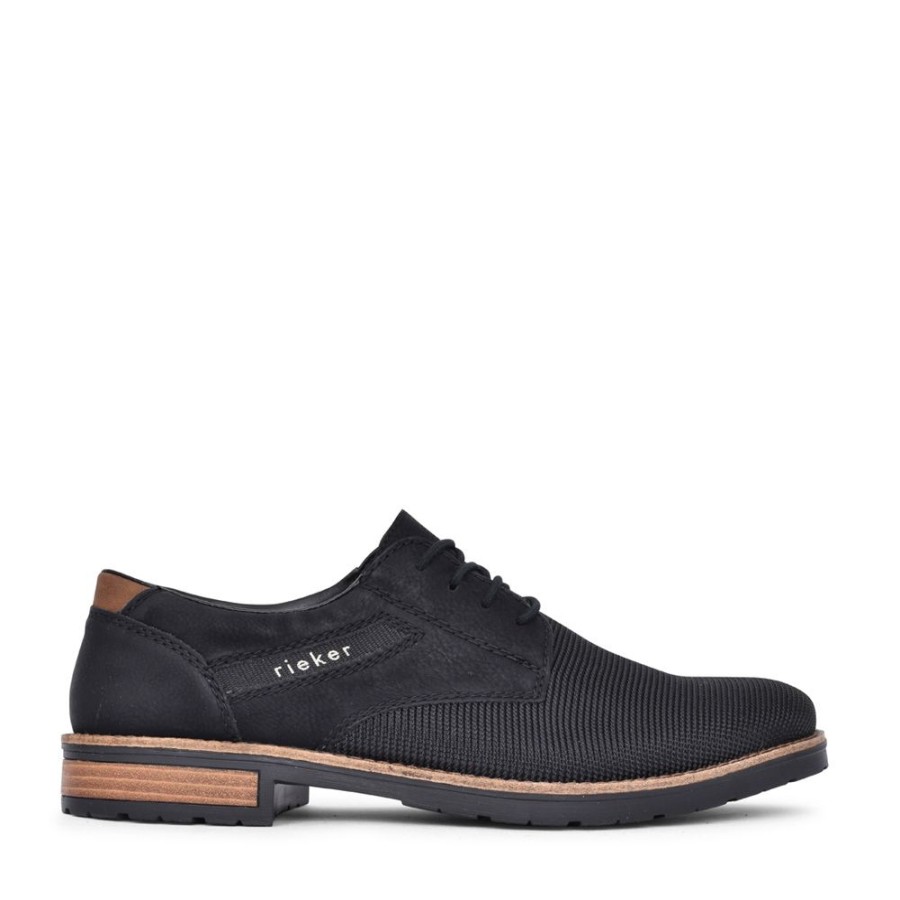 Mens RIEKER | Mens 14614 Laced Shoe In Black