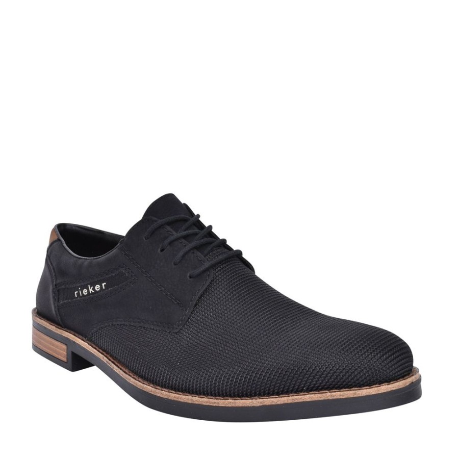 Mens RIEKER | Mens 14614 Laced Shoe In Black